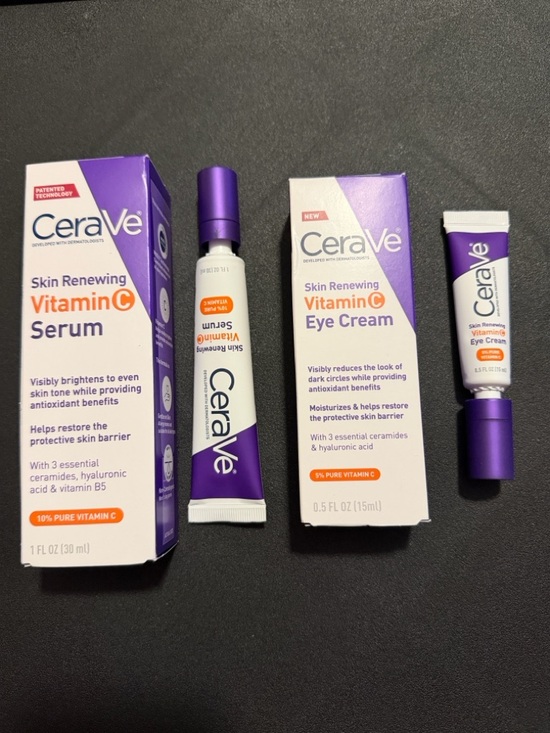 CeraVe Vitamin C Skin Renewing Serum 1 FL OZ & Eye Cream Duo - 0.5 FL OZ - Picture 8 of 8